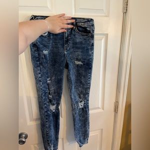 High-Rise Ripped Jeggings